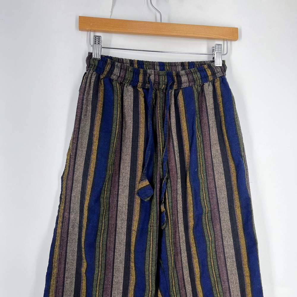 Earthbound Womens Vertical Stripe Cotton Elastic Waist Pants Size S - Picture 3 of 13